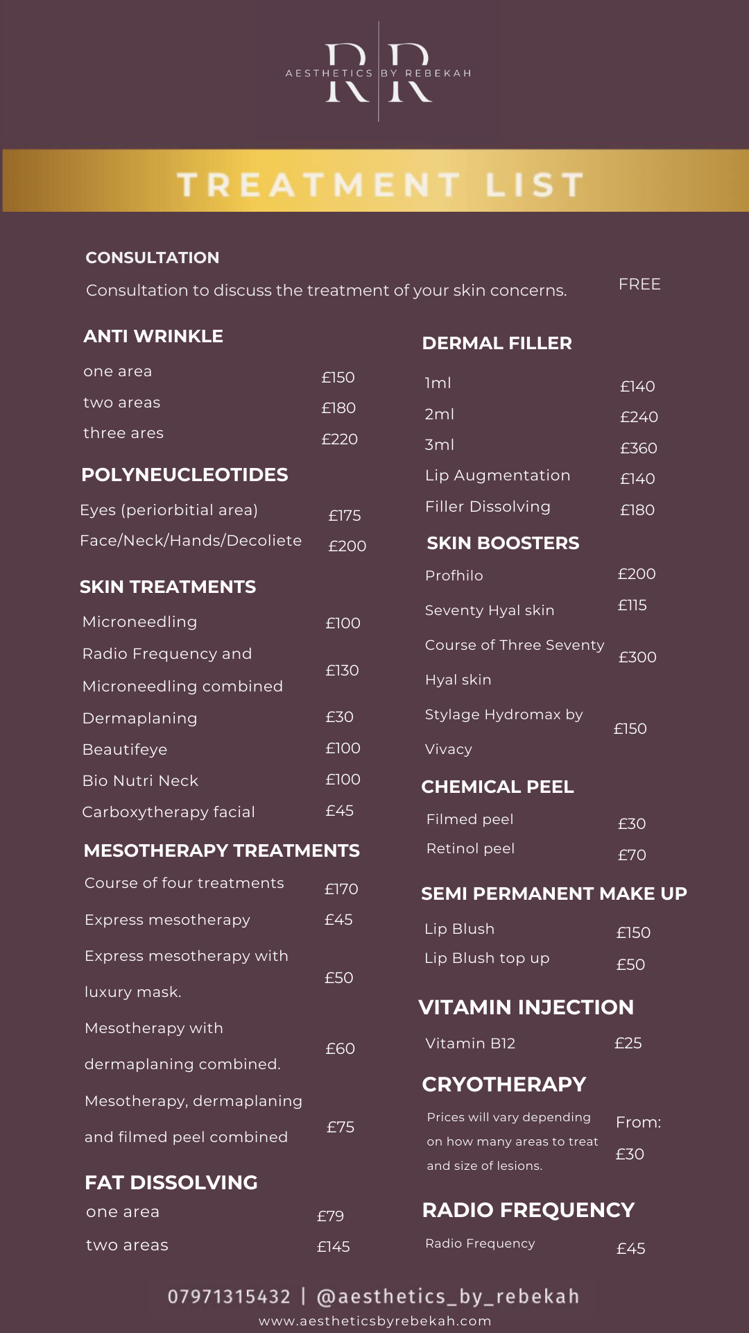 Price List